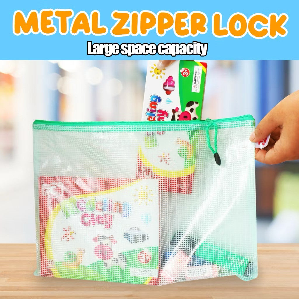 A4 Plastic PVC Envelopes Zipper Bag File Storage Pouch Envelope Document Bag Waterproof Organizer