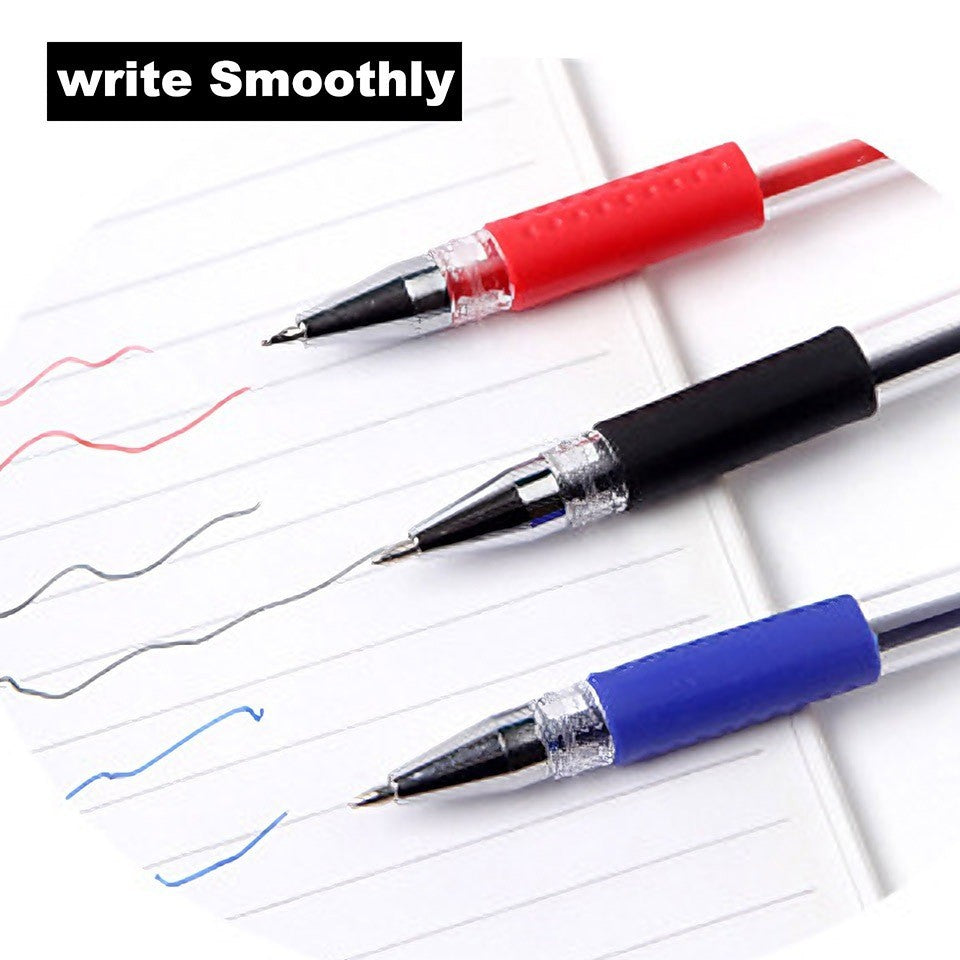 AIAI 0.5mm Smooth Gel Ink Pen Sign Pen Office Ballpen School Ball Pen Black Blue Red 12pcs Per Box
