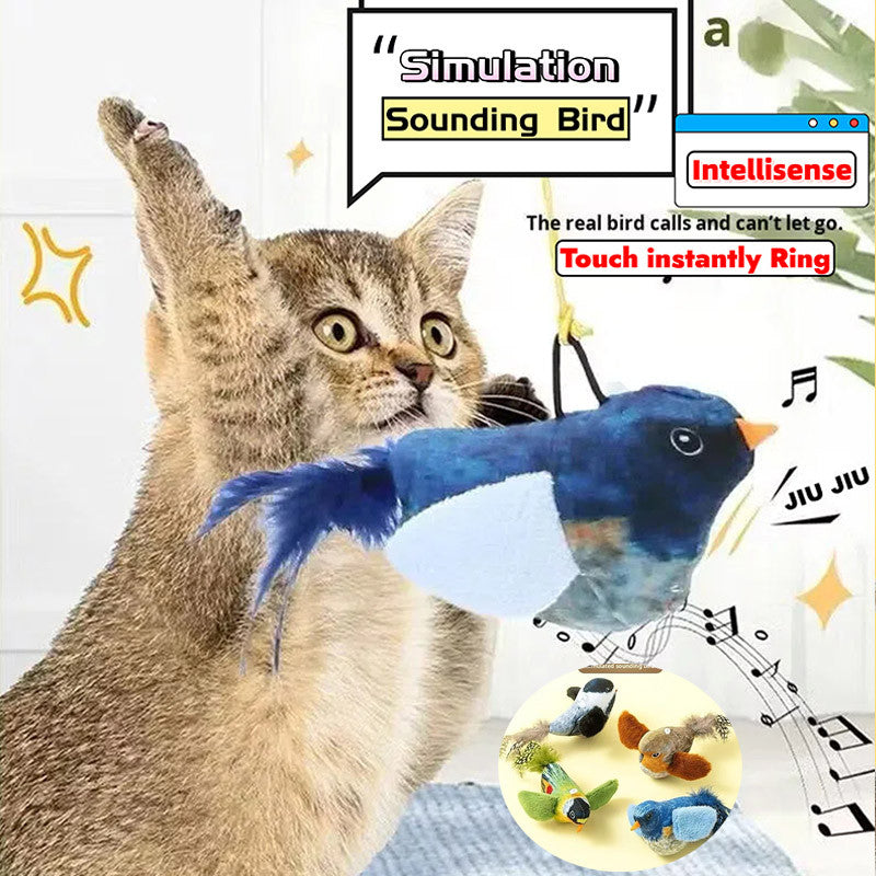 Pop Cat-Teasing Artifact Cat Toy Self-Amusement Cat Dog Toys Simulation Bird Call Toys Pet Supplies