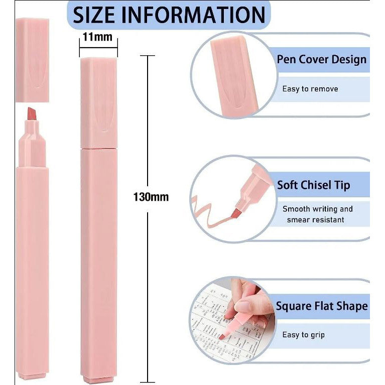 6pcs Morandi highlighter Marker Pens Set for Office School Stationery Supply Students Kids toys Gift