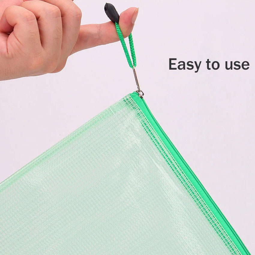 A4 Plastic PVC Envelopes Zipper Bag File Storage Pouch Envelope Document Bag Waterproof Organizer