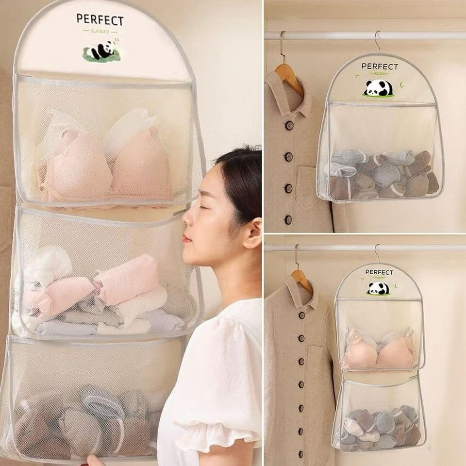 Underwear Socks Storage Organizer Hanging Bag Wardrobe Wall Bathroom Dormitory Storage Artifact
