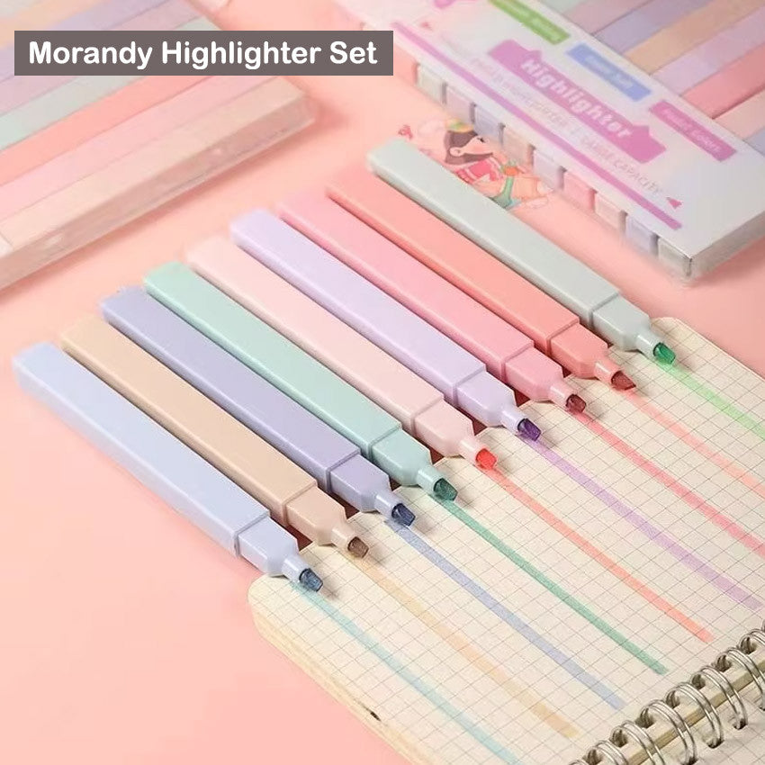 6pcs Morandi highlighter Marker Pens Set for Office School Stationery Supply Students Kids toys Gift