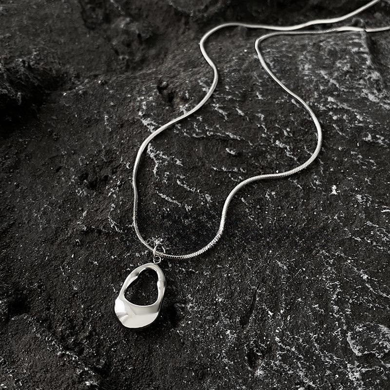 Elegant Silver Necklace For Women Water pendant Necklace Korean Fashion Jewelry  Accessories Gift