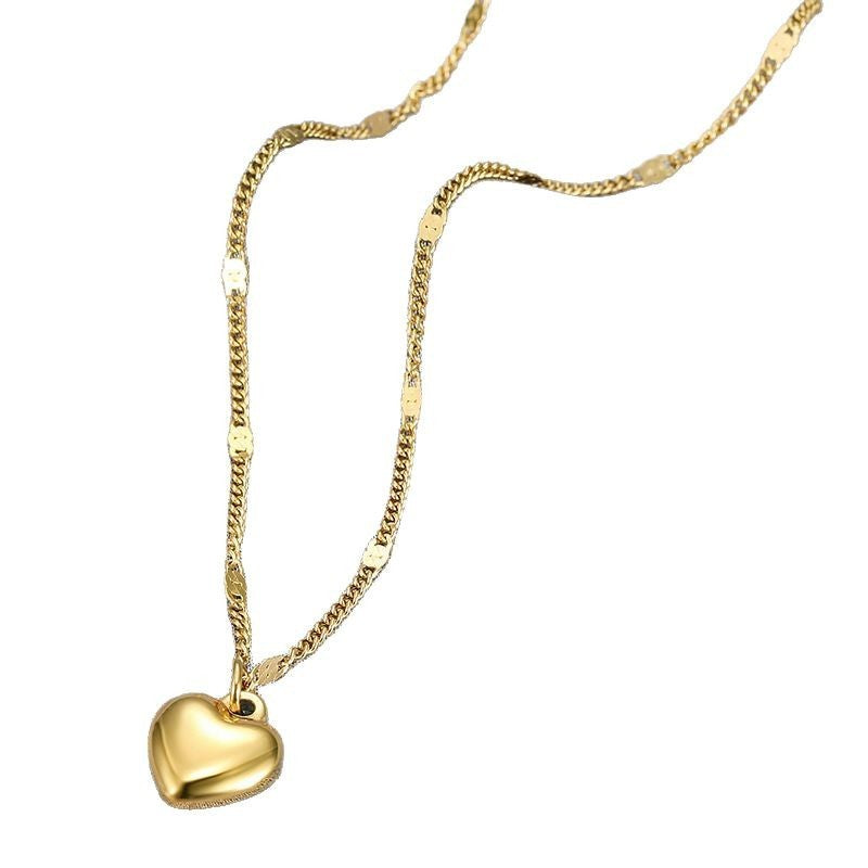 Elegant Gold Style Heart Pendant Pearl Silver Necklace For Women Fashion Jewelry Accessories Gifts
