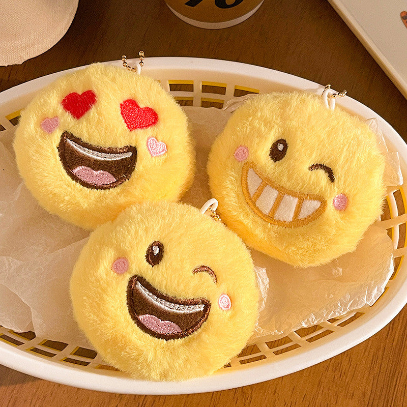 Elegant Smiley Smile Plush Doll Charm Stress Reliever Fun Toys Keychain Stuff Toys Fashion Gift Pop