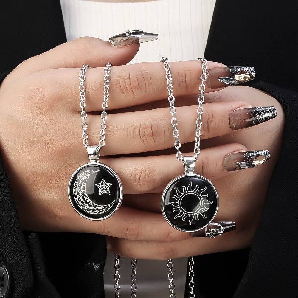 Elegant Silver Necklace For Women Moon Fashion Pendant Korean Fashion Jewelry Accessories lover Gift