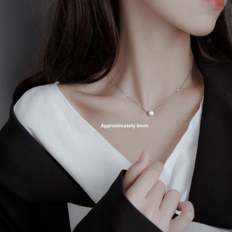 Elegant Silver Necklace For Women Pearl pendant Necklace Korean Fashion Jewelry  Accessories Gift