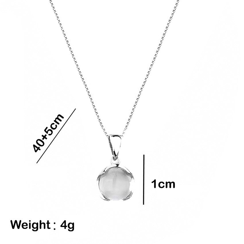 Elegant Silver Necklace For Women Moon Pendant Necklace Korean Fashion Jewelry Accessories Gift