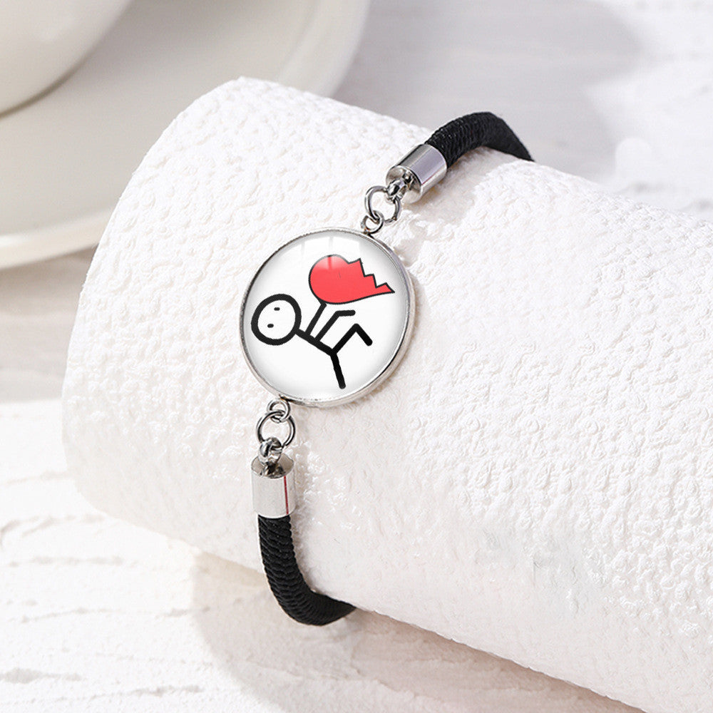 2pcs Couple Bracelet Gift For Lovers Woven Bracelet Adjustable Jewelry