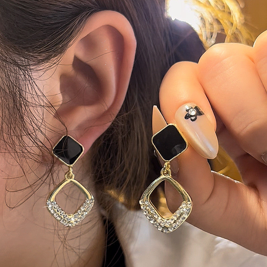Elegant geometric Drop Earrings for women silver Earrings Stud Ear Fashion Jewelry Accessories Gift