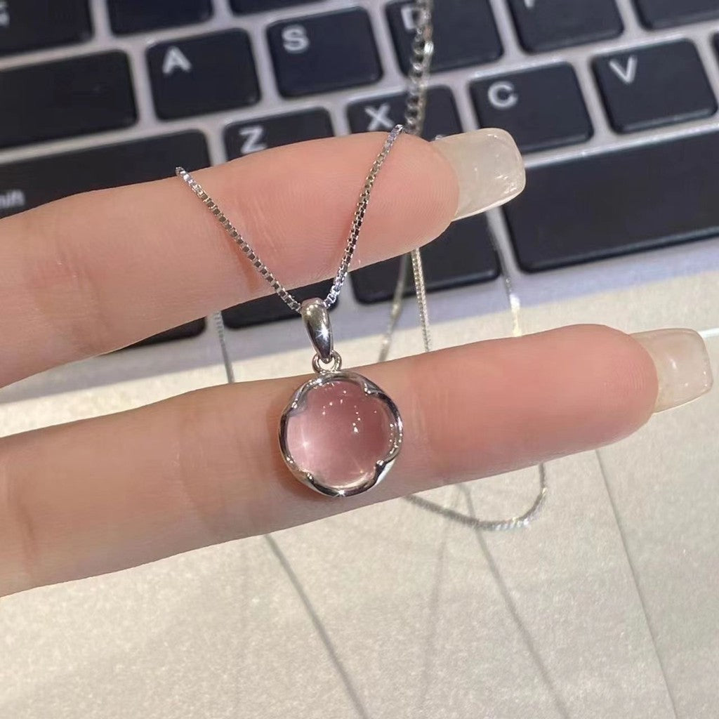 Elegant Silver Necklace For Women Moon Pendant Necklace Korean Fashion Jewelry Accessories Gift