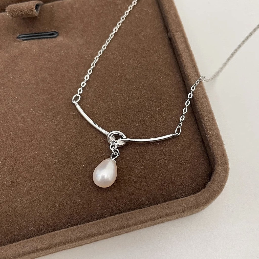New Elegant Silver Necklace For Women Pearl pendant Necklace Korean Fashion Jewelry  Accessories Gift