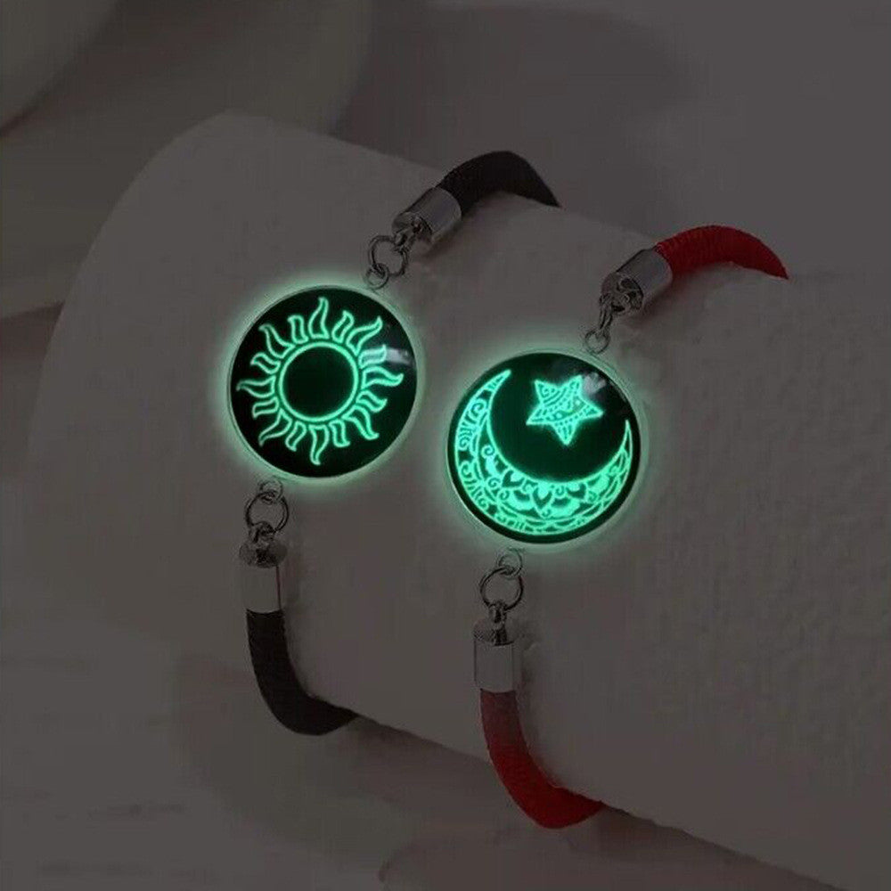 2Pc Moon Sun Couple Bracelet For Women lucky Charm Beads Bracelets Fashion Jewelry Accessories Gift