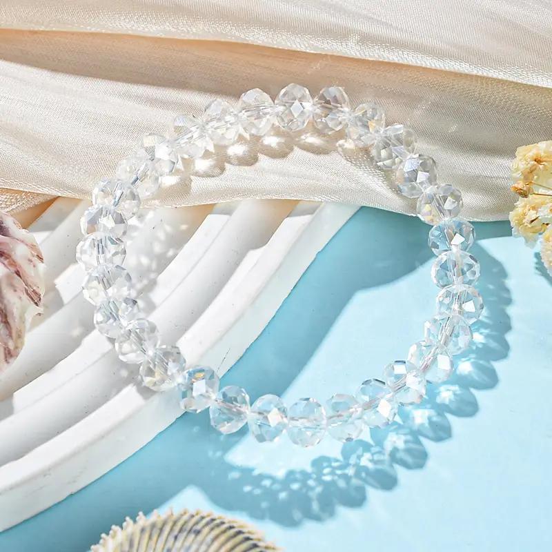 64 Facet Crystal Glass Bead Bracelet For woman Lucky Charm Christmas Gift Fashion Jewelry Accessory