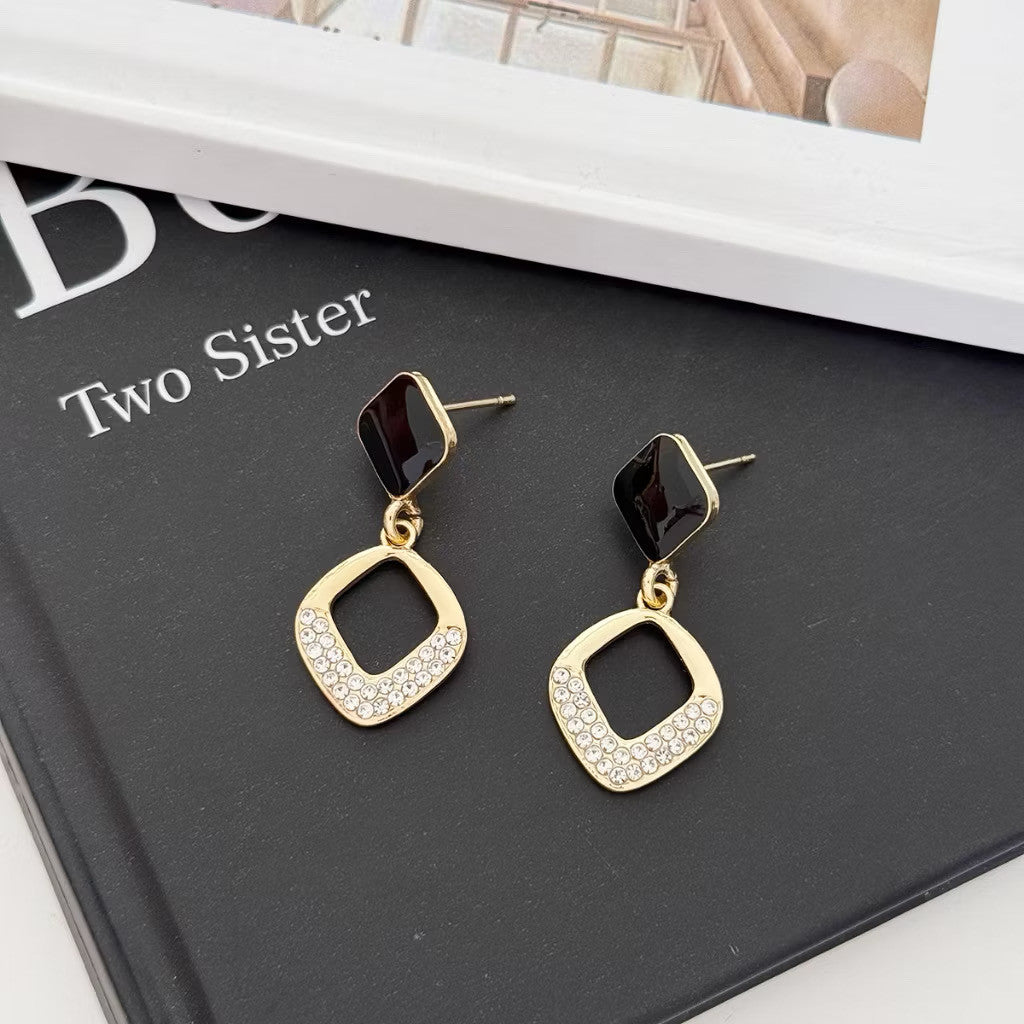 Elegant geometric Drop Earrings for women silver Earrings Stud Ear Fashion Jewelry Accessories Gift