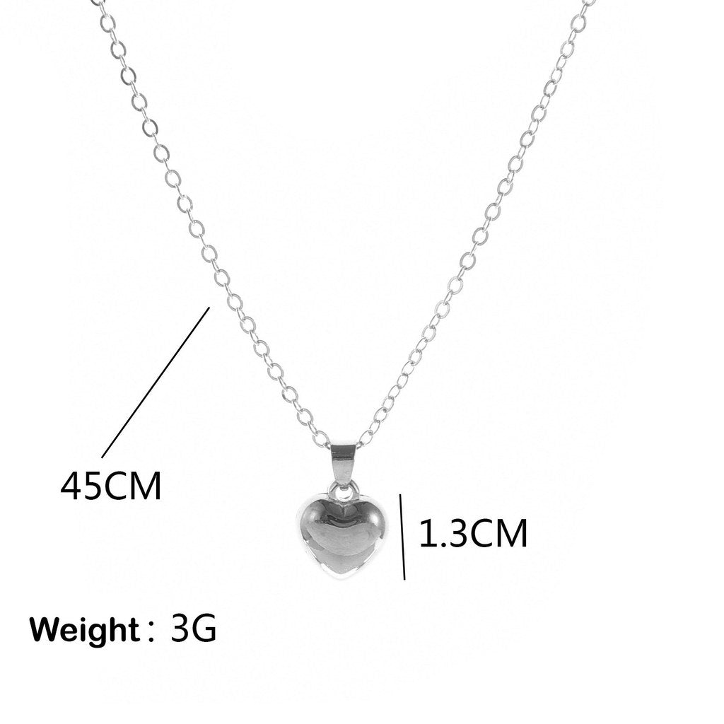 Elegant Gold Style Heart Pendant Pearl Silver Necklace For Women Fashion Jewelry Accessories Gifts