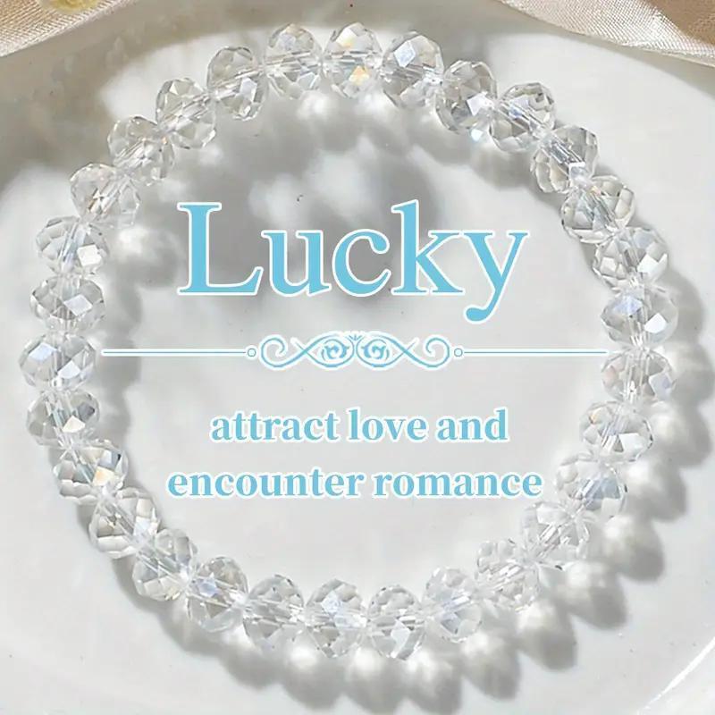 64 Facet Crystal Glass Bead Bracelet For woman Lucky Charm Christmas Gift Fashion Jewelry Accessory