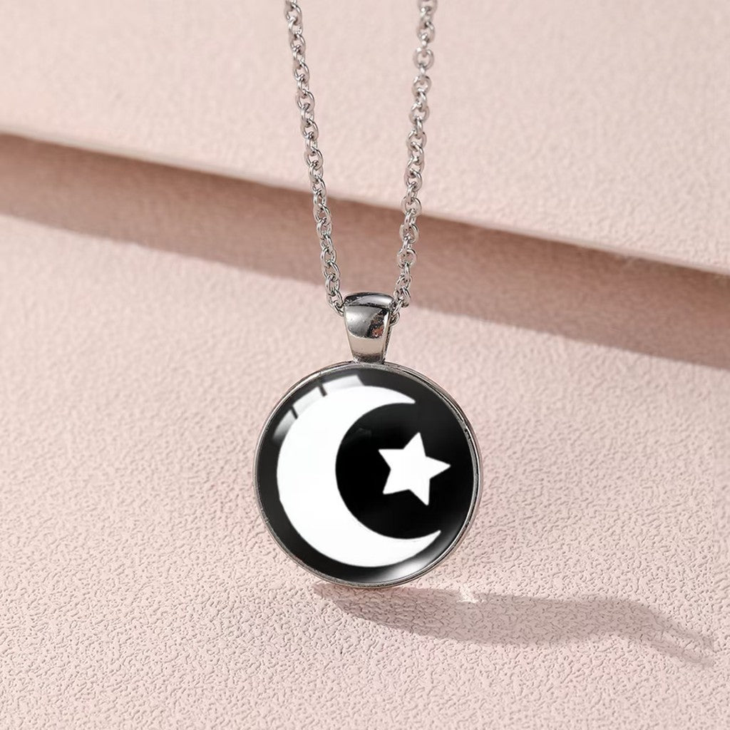 Elegant Silver Necklace For Women Moon Fashion Pendant Korean Fashion Jewelry Accessories lover Gift