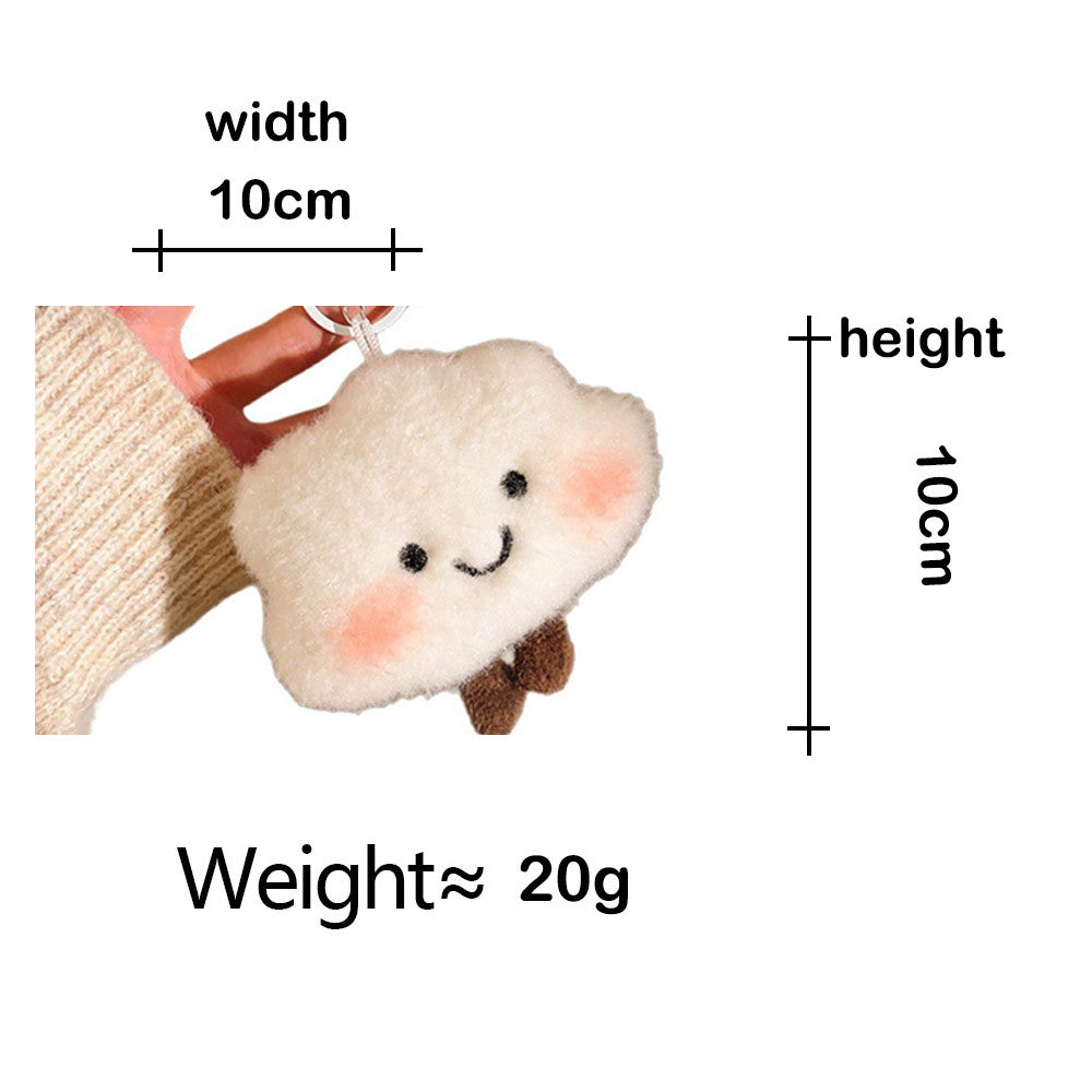 Creative Smile Cloud Plush Doll Charm Stress Reliever Fun Toys Keychain Stuff Toys Fashion Gift Pop