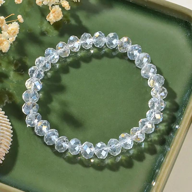 64 Facet Crystal Glass Bead Bracelet For woman Lucky Charm Christmas Gift Fashion Jewelry Accessory
