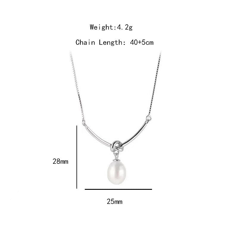 New Elegant Silver Necklace For Women Pearl pendant Necklace Korean Fashion Jewelry  Accessories Gift
