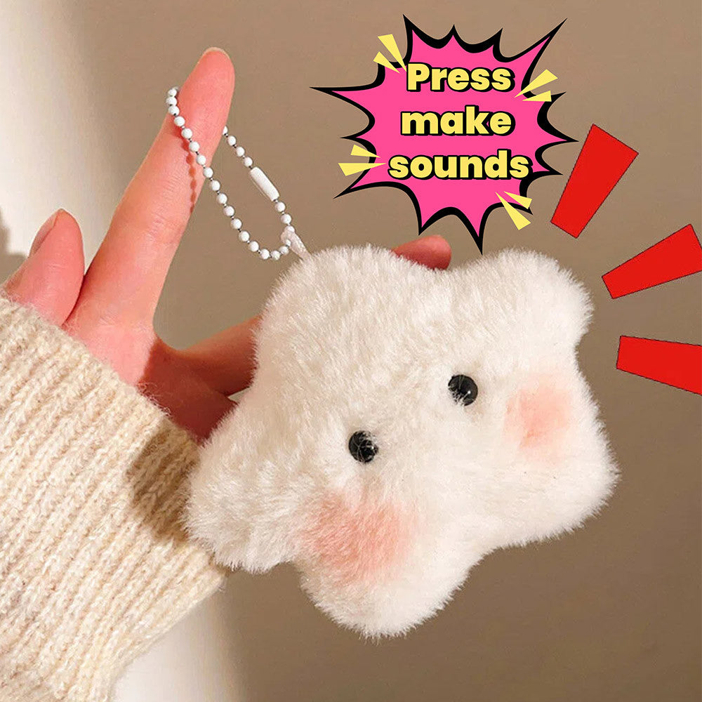 Creative Smile Cloud Plush Doll Charm Stress Reliever Fun Toys Keychain Stuff Toys Fashion Gift Pop