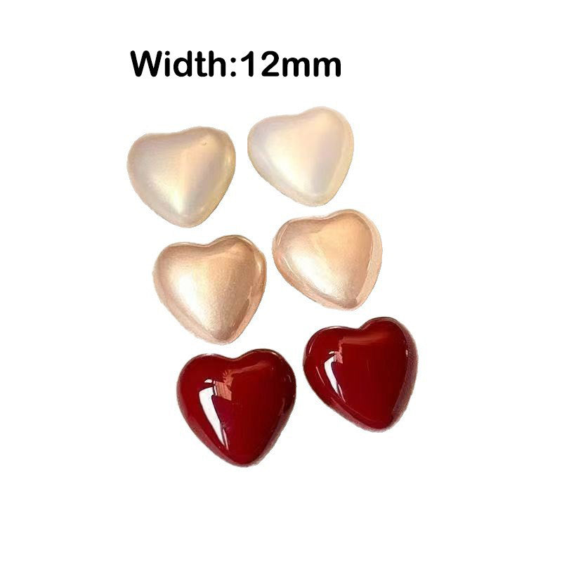 Elegant Red earrings For Women Fashion Stud Earrings Silver Heart Earring Jewelry Accessories Gift