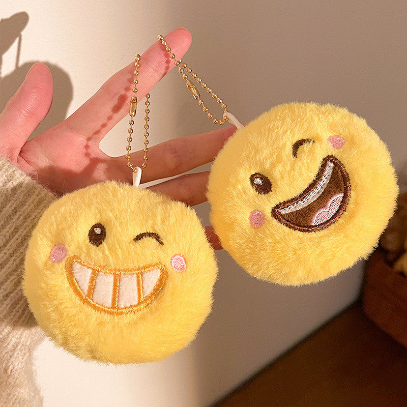 Elegant Smiley Smile Plush Doll Charm Stress Reliever Fun Toys Keychain Stuff Toys Fashion Gift Pop
