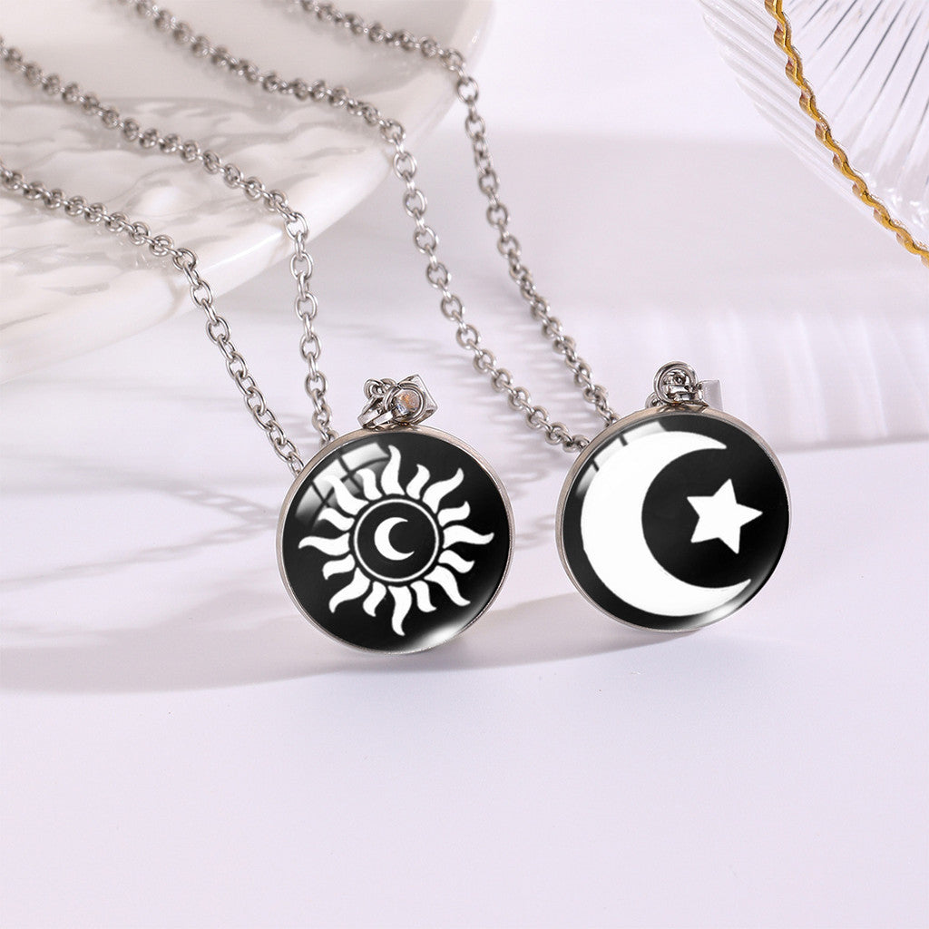 Elegant Silver Necklace For Women Moon Fashion Pendant Korean Fashion Jewelry Accessories lover Gift