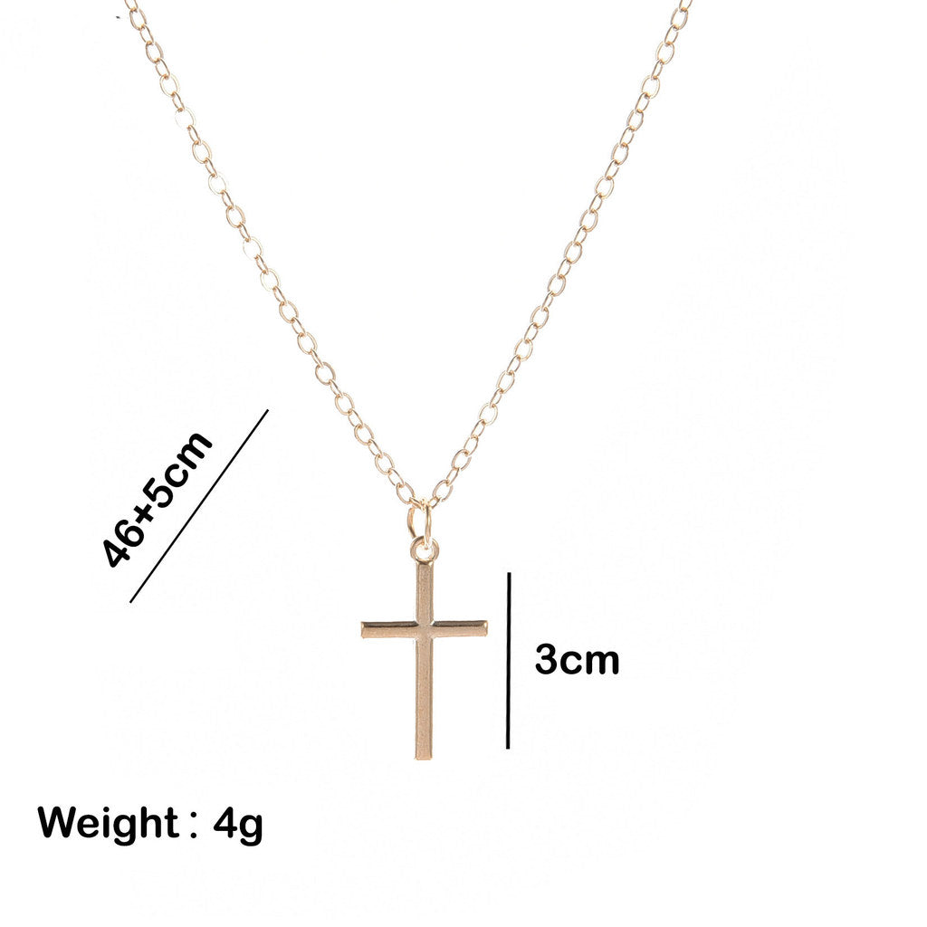 Elegant Silver Necklace For Women Cross Pendant Necklace Korean Fashion Jewelry Accessories Gift