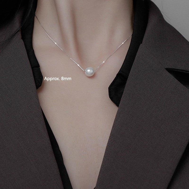 Elegant Silver Necklace For Women Pearl pendant Necklace Korean Fashion Jewelry  Accessories Gift