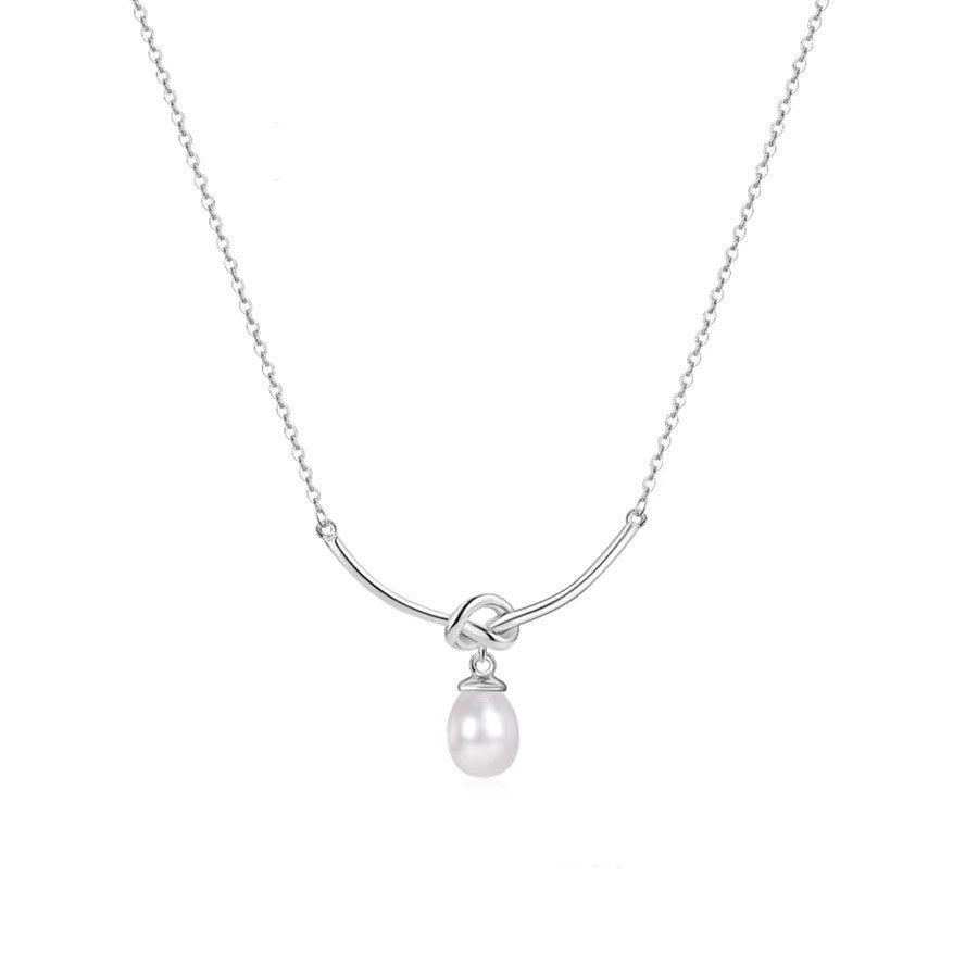New Elegant Silver Necklace For Women Pearl pendant Necklace Korean Fashion Jewelry  Accessories Gift
