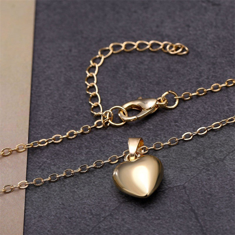 Elegant Gold Style Heart Pendant Pearl Silver Necklace For Women Fashion Jewelry Accessories Gifts
