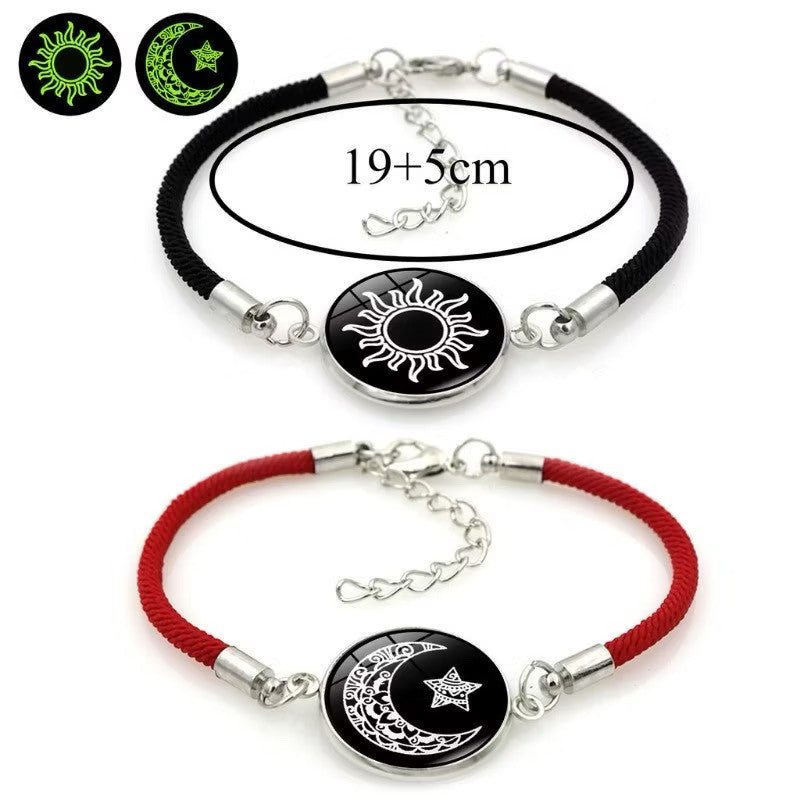 2Pc Moon Sun Couple Bracelet For Women lucky Charm Beads Bracelets Fashion Jewelry Accessories Gift