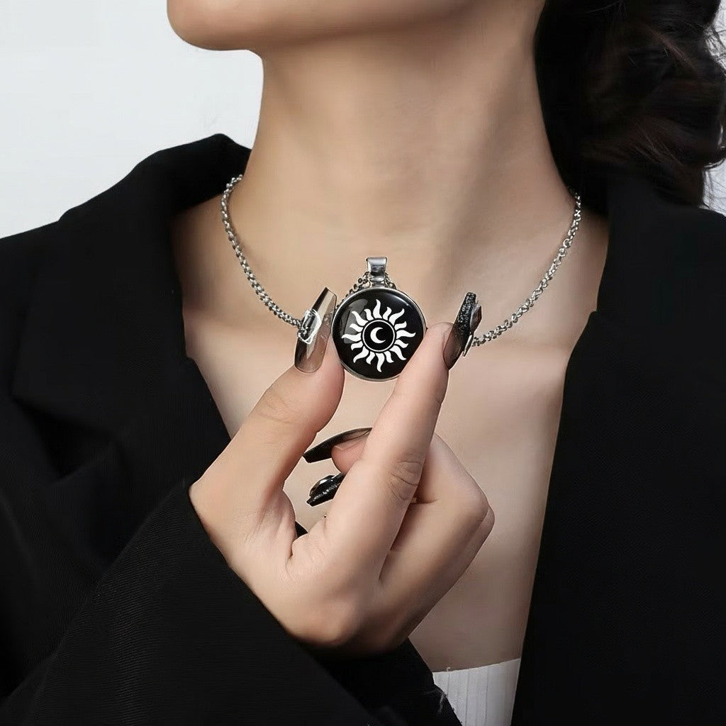 Elegant Silver Necklace For Women Moon Fashion Pendant Korean Fashion Jewelry Accessories lover Gift