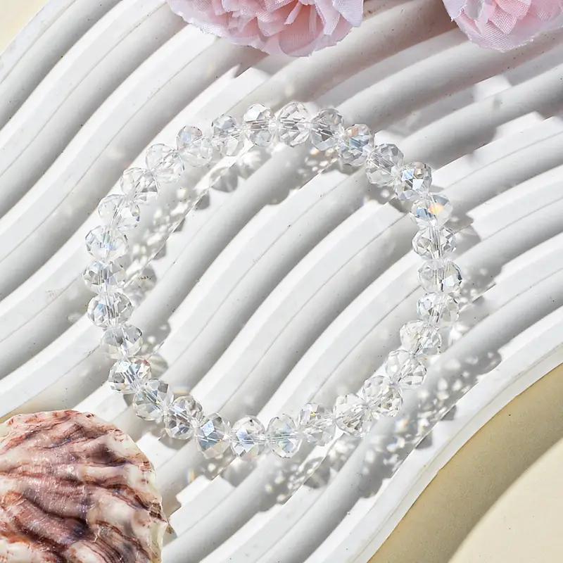 64 Facet Crystal Glass Bead Bracelet For woman Lucky Charm Christmas Gift Fashion Jewelry Accessory