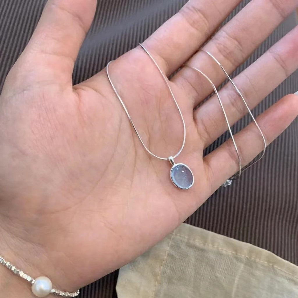 Elegant Silver Necklace For Women Moon Pendant Necklace Korean Fashion Jewelry Accessories Gift
