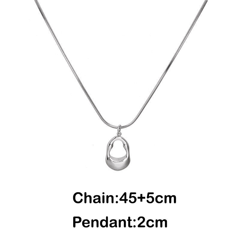 Elegant Silver Necklace For Women Water pendant Necklace Korean Fashion Jewelry  Accessories Gift
