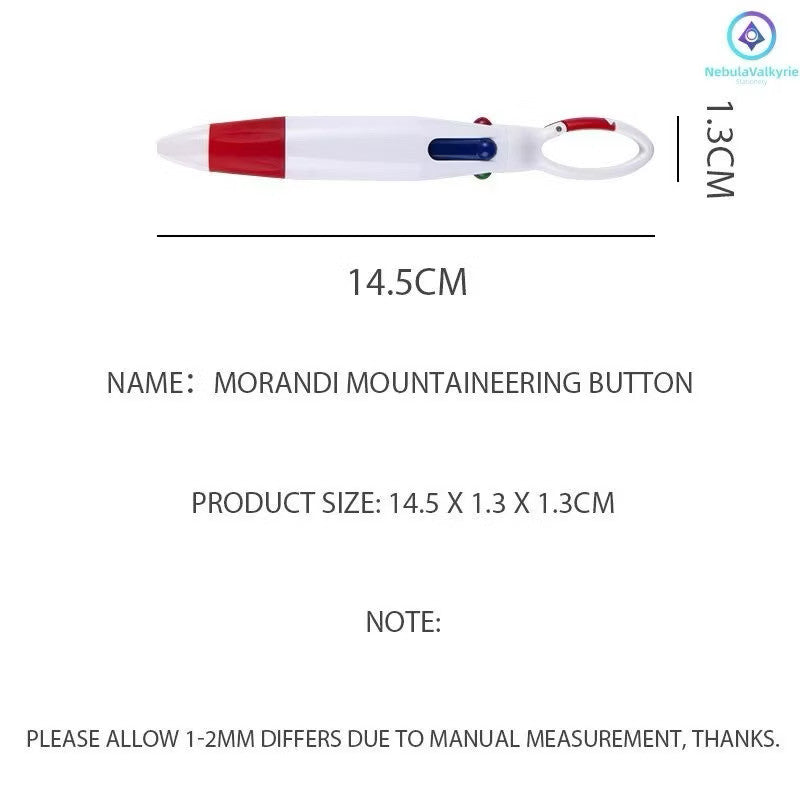 Fashion Ball pen with Hook Students' daily writing push pen carabiner four-color ballpoint pen Gift