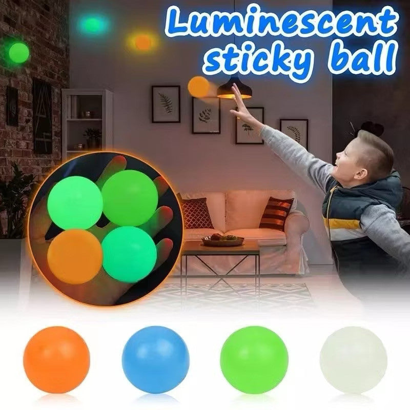 Luminous Sticky Ball Stress Relief  Reliever Toys Jelly Cat Feet  Pop Fun Christmas Gift Kids Toy
