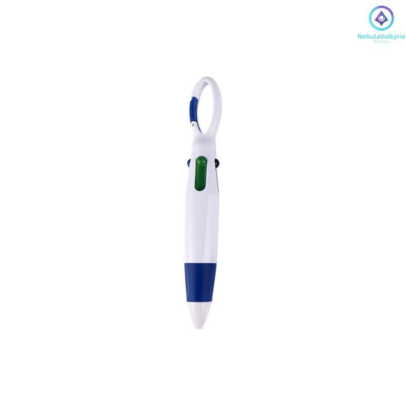 Fashion Ball pen with Hook Students' daily writing push pen carabiner four-color ballpoint pen Gift