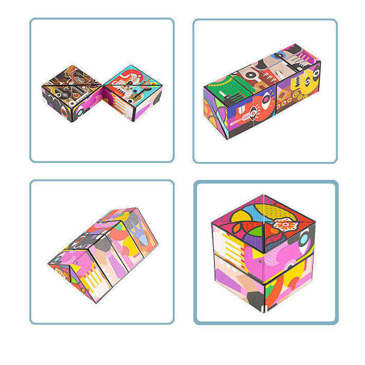 3D Rubik's Cube Geometric Three-Dimensional Rubik's Cube Kids Puzzle Toy Stress Relief Toys Fun Gift