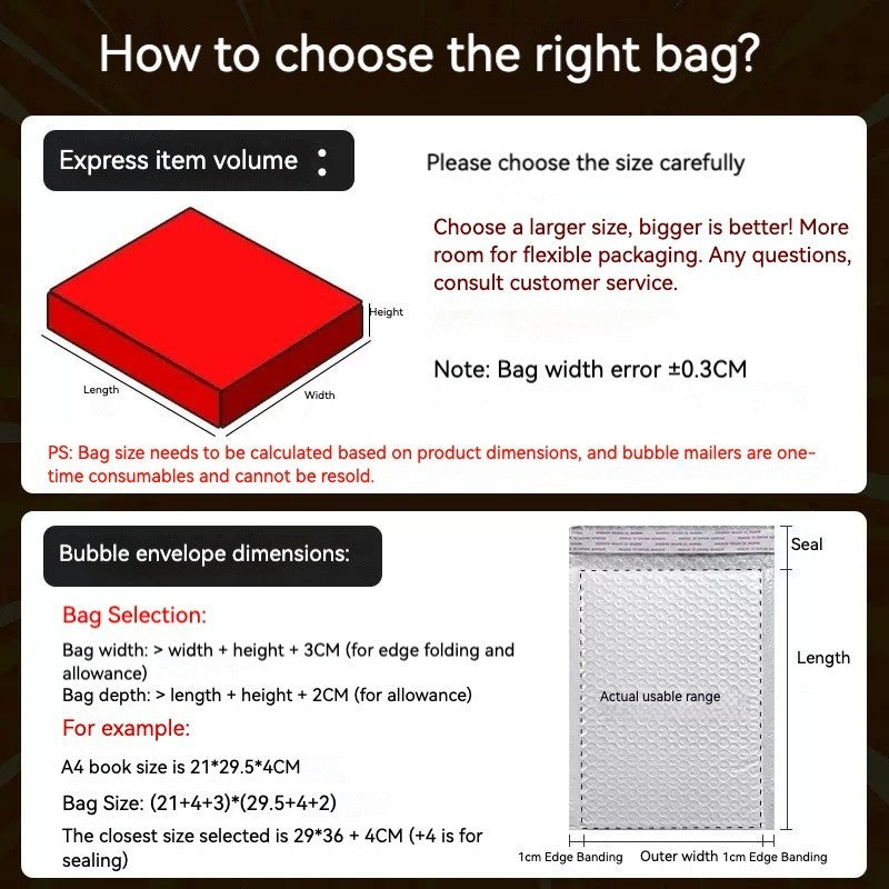 10pcs Self adhesive Bubble Mailer PE White Poly Plastic Padded Envelope Shipping pouch Mailing Pack
