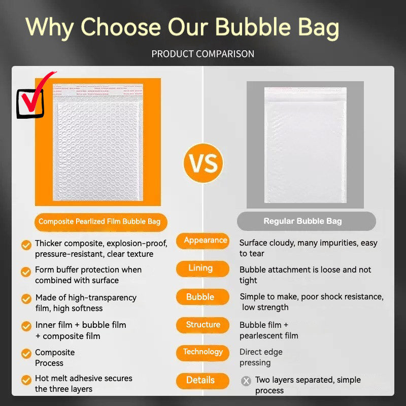 10pcs Self adhesive Bubble Mailer PE White Poly Plastic Padded Envelope Shipping pouch Mailing Pack