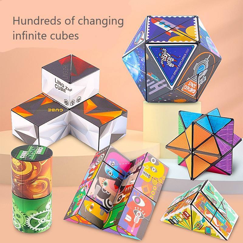 3D Rubik's Cube Geometric Three-Dimensional Rubik's Cube Kids Puzzle Toy Stress Relief Toys Fun Gift