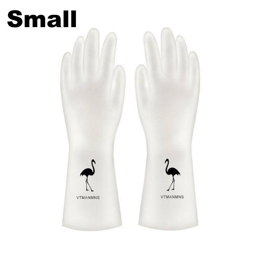 Women's Dishwashing Gloves Durable Waterproof PVC Kitchen Washing Glove Housework Fashion Flamingo