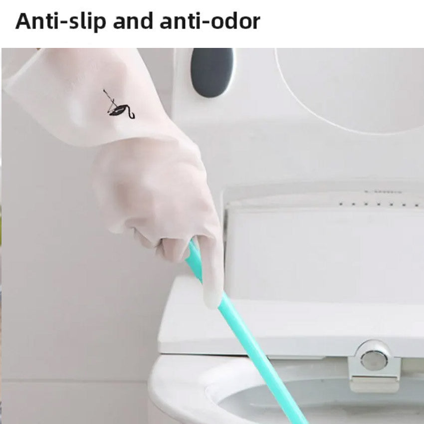 Women's Dishwashing Gloves Durable Waterproof PVC Kitchen Washing Glove Housework Fashion Flamingo