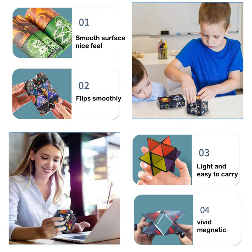 3D Rubik's Cube Geometric Three-Dimensional Rubik's Cube Kids Puzzle Toy Stress Relief Toys Fun Gift