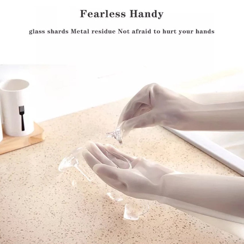 Women's Dishwashing Gloves Durable Waterproof PVC Kitchen Washing Glove Housework Fashion Flamingo